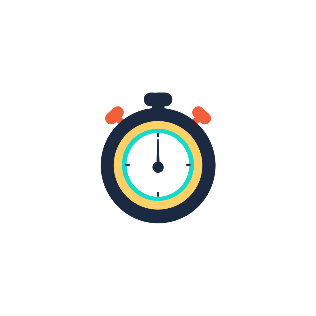 A stopwatch face with the full sixty-second ring highlighted.
